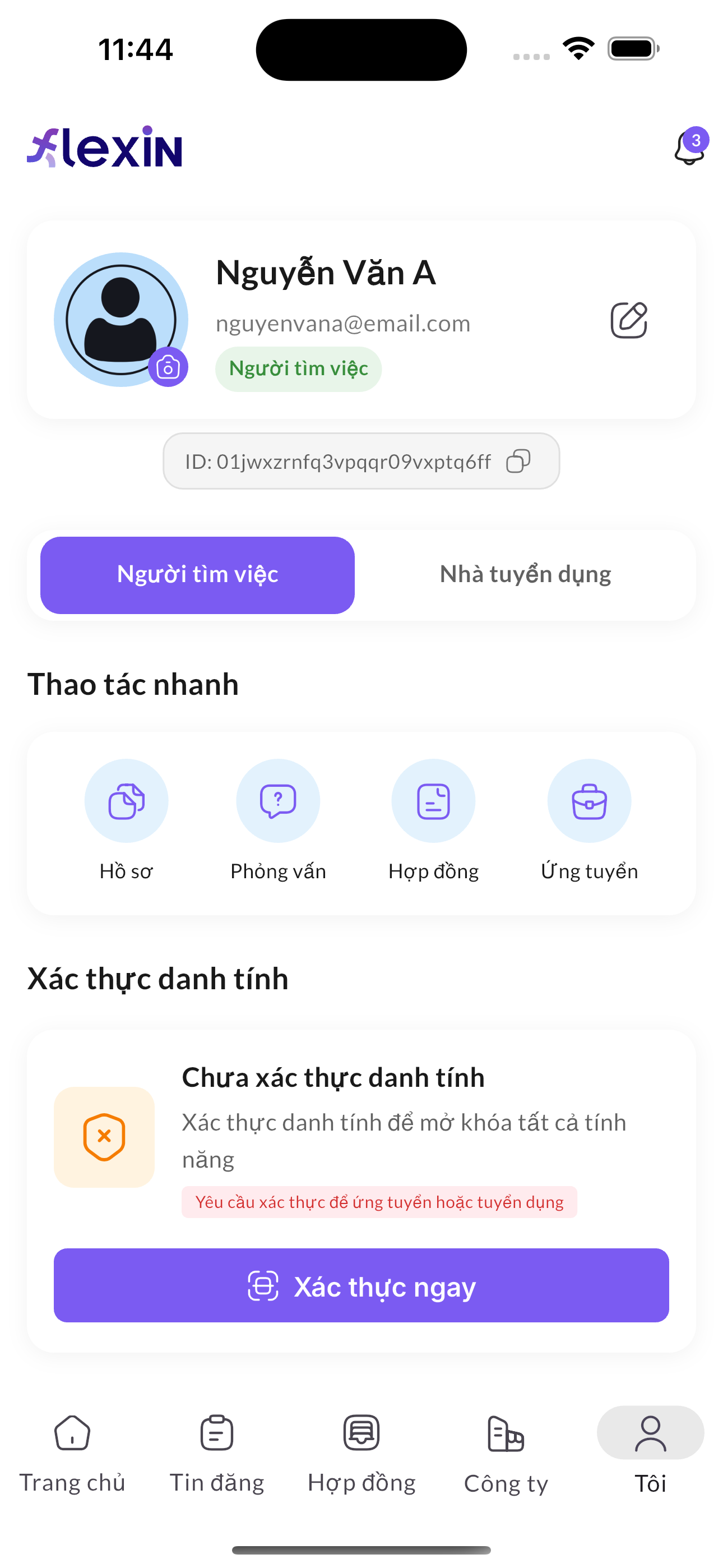 Ảnh chụp màn hình ứng dụng Flexin